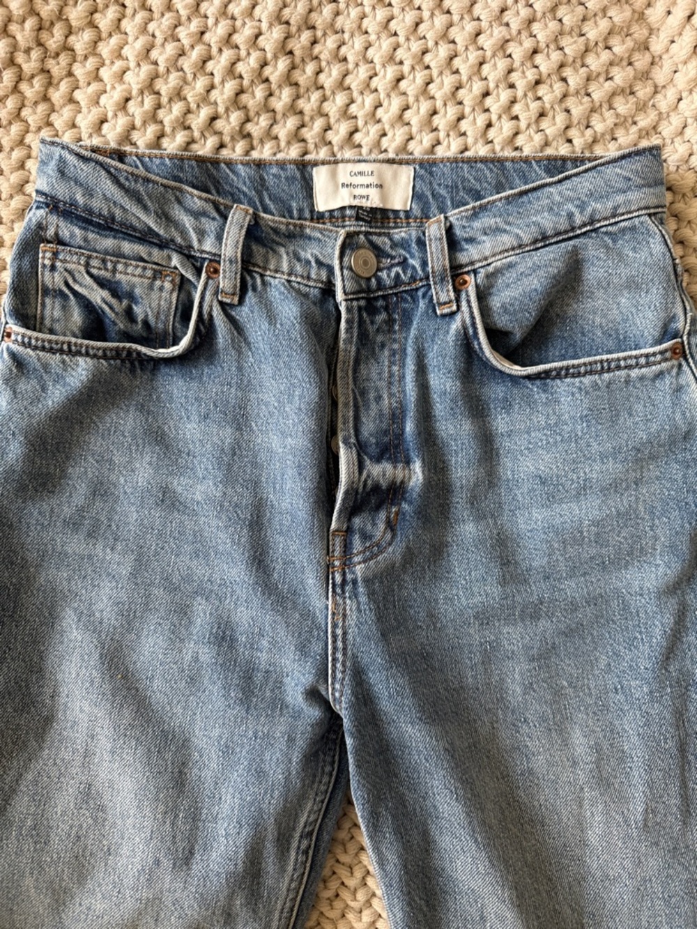 Reformation Rowe Mid Rise Relaxed Straight Jeans - Picture 2 of 5